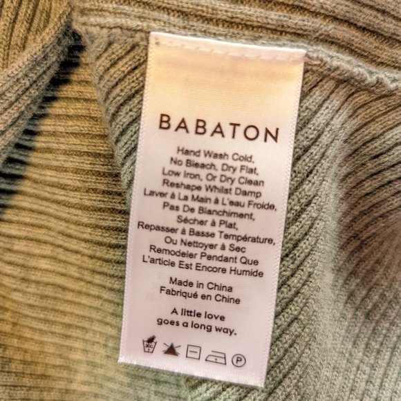 Aritzia Babaton Kitano Cross-Back Sweater in Light Sage Green size Small - Picture 6 of 10